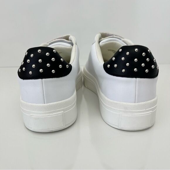 JSLIDES Gennie Studded Platform Sneaker in White Faux Leather Size 10 - Picture 10 of 14